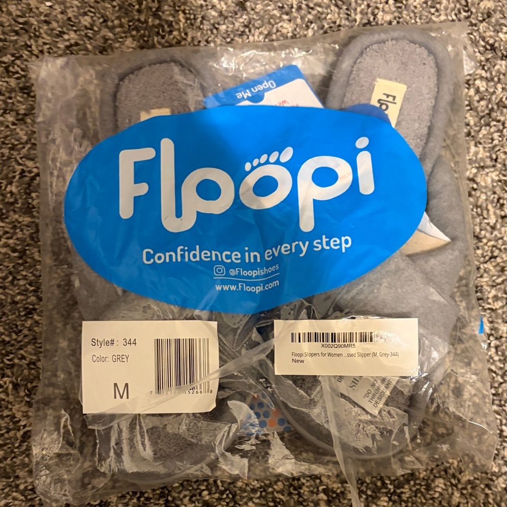 Floopi Grey Slippers - Picture 2 of 5